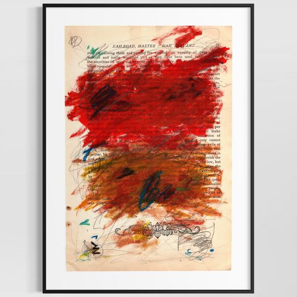 Original Abstract Modern Art Painting on Paper from 1902 Magazine #20 Signed